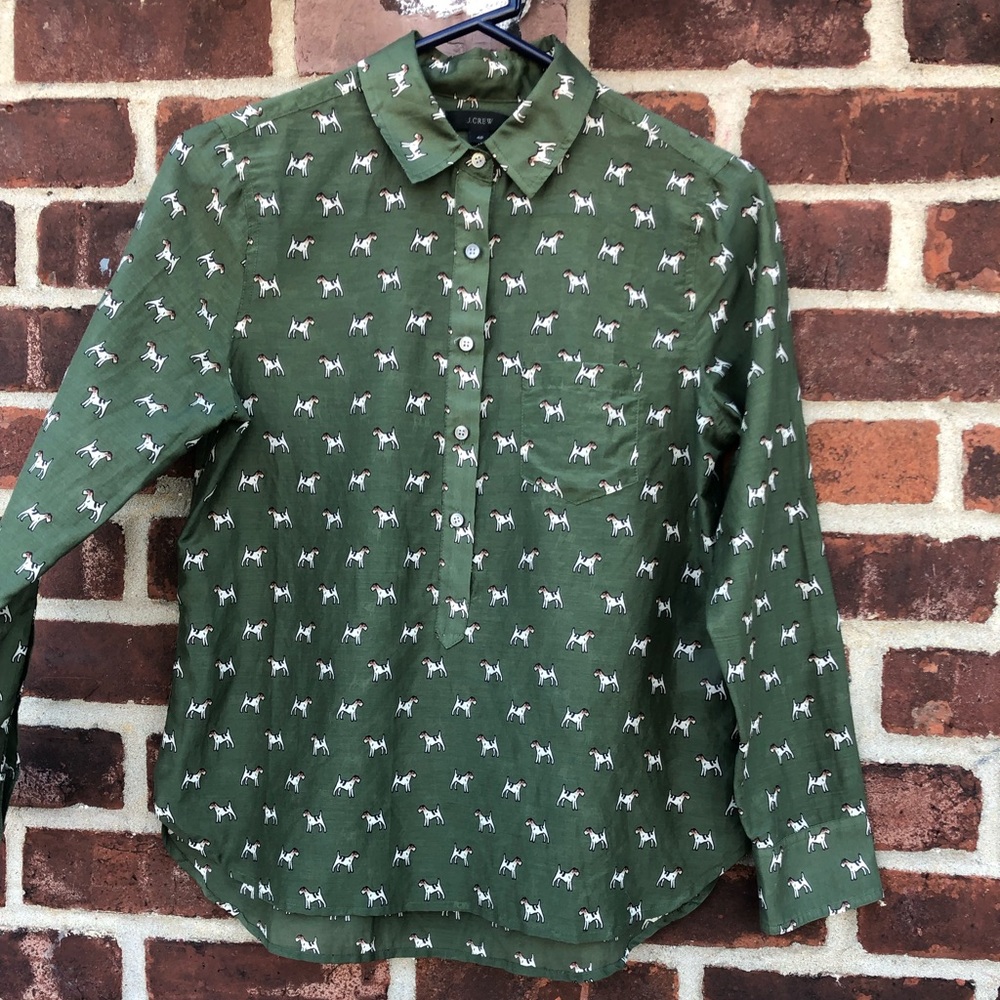 Jcrew dog pullover button down